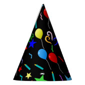 Bunte Party-Ballons und Sterne Partyhütchen (Links)