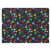 Bunte Party-Ballons und Sterne Tischdecke (Vorderseite (Horizontal))
