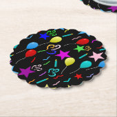 Bunte Party-Ballons und Sterne Untersetzer (angewinkelt)