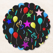 Bunte Party-Ballons und Sterne Untersetzer (Vorderseite)