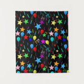 Bunte Party-Ballons und Sterne Wandteppich (Vorderseite)