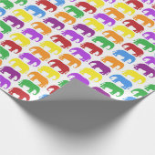 Bunte Party-Elefanten Geschenkpapier (Ecke)