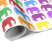 Bunte Party-Elefanten Geschenkpapier (Rolleneckpunkt)