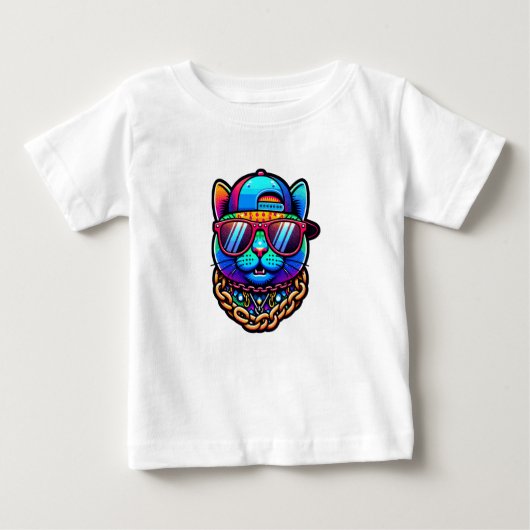 Bunte Partykatze Baby T-shirt (Vorderseite)