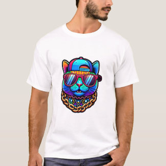 Bunte Partykatze T-Shirt