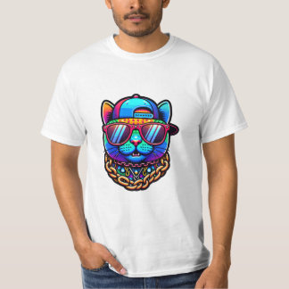 Bunte Partykatze T-Shirt