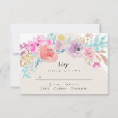 Bunte Pastelblumengarten Hochzeit RSVP Karte (Vorderseite)