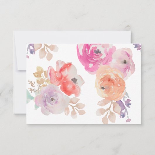 Bunte Pastelblumengarten Hochzeit RSVP Karte (Rückseite)