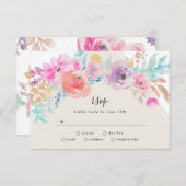 Bunte Pastelblumengarten Hochzeit RSVP Karte (Vorne/Hinten)
