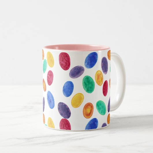 Bunte Pasteleier, Geleebohnen, Tasse (VorderseiteRechts)