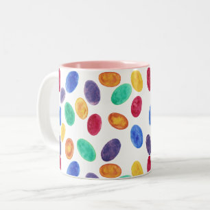 Bunte Pasteleier, Geleebohnen, Tasse