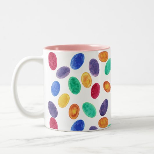 Bunte Pasteleier, Geleebohnen, Tasse (Links)