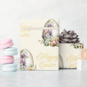 Bunte Pasteleier Ostereier Blumenmuster Gelb Geschenkpapier