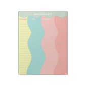 Bunte Pastell-Farbige Groovy-Retro-Einkaufsliste Notizblock (Rotiert)
