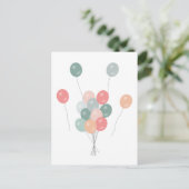Bunte Pastell Party Balloons Feiertagspostkarte (Stehend Vorderseite)