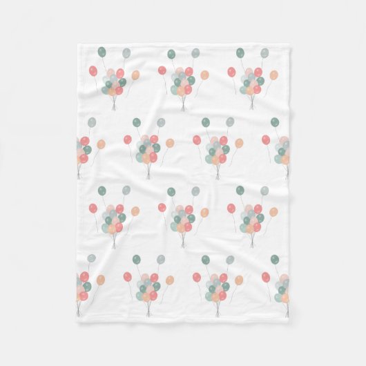 Bunte Pastell Party Balloons Fleecedecke (Vorderseite)