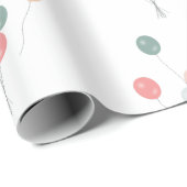 Bunte Pastell Party Balloons Geschenkpapier (Rolleneckpunkt)