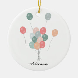 Bunte Pastell Party Balloons Keramik Ornament