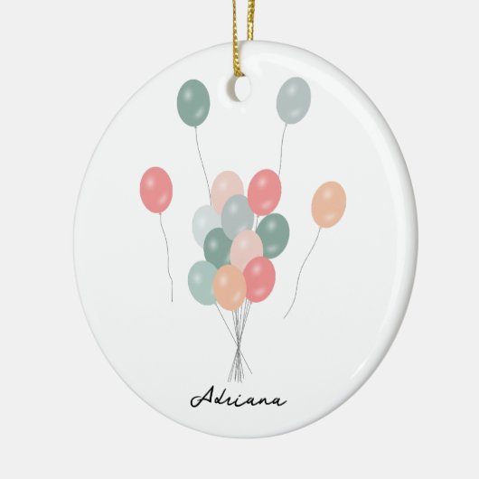 Bunte Pastell Party Balloons Keramik Ornament (Links)