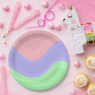 Bunte Pastell-Party Pappteller