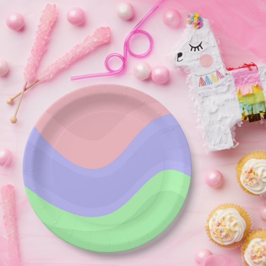 Bunte Pastell-Party Pappteller (Party)