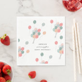 Bunte Pastelle Geburtstagsparty Balloons Moderne Serviette (Beispiel)
