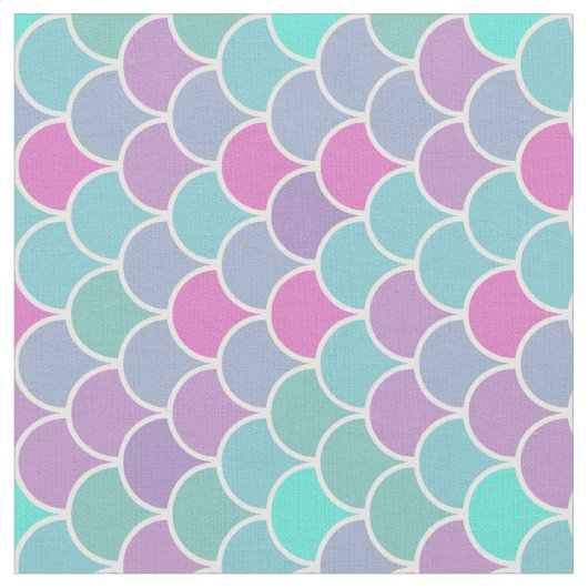 Bunte Pastellmeerjungfrauskala Stoff (Nahaufnahme)