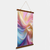 Bunte Pastellseide Wandteppich Mit Holzrahmen (Gewinkelt)