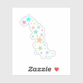 Bunte Pastelstars Aufkleber