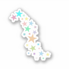 Bunte Pastelstars Aufkleber