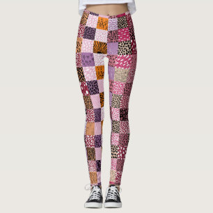 Bunte Patchwork-Leggings für Frauen Leggings