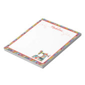 Bunte Patchwork-Nähmaschine Notizblock (Rotiert)