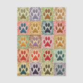 Bunte Patchwork-Pfotenabdrücke-Quilt EN8 Découpage Seidenpapier (Vorderseite)