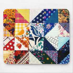 Bunte Patchwork-Steppdecke Mousepad