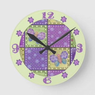 Bunte Patchwork-Wanduhr Runde Wanduhr