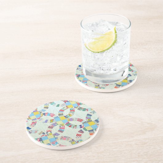 Bunte Patchworksteppdecke Getränkeuntersetzer (Seite)