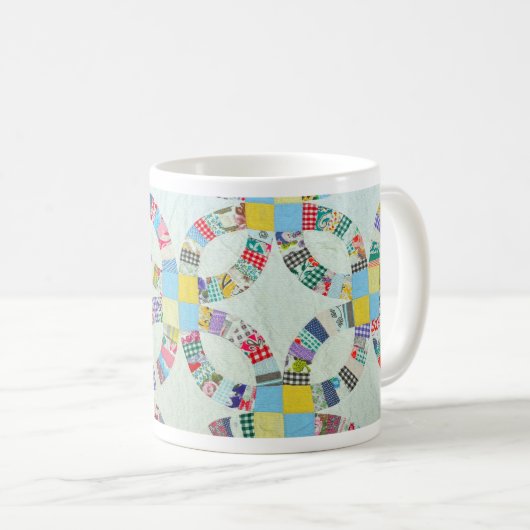 Bunte Patchworksteppdecke Kaffeetasse (VorderseiteRechts)