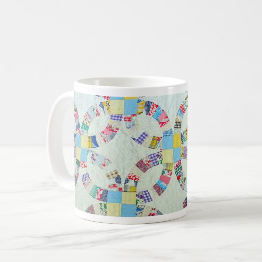 Bunte Patchworksteppdecke Kaffeetasse (Vorderseite Links)