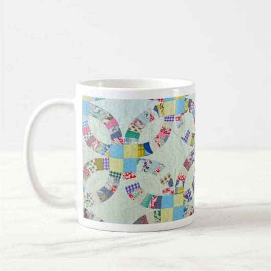 Bunte Patchworksteppdecke Kaffeetasse (Links)