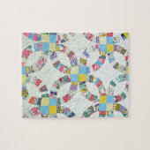 Bunte Patchworksteppdecke Puzzle (Horizontal)