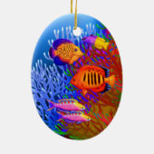 Bunte pazifische Riff-Fisch-Verzierung Keramikornament (Hinten)