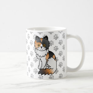 Bunte Perser Süße Zeichentrick-Katzen-Illustration Kaffeetasse