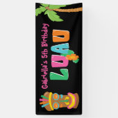 Bunte personalisierte Luau Party Tiki Fahne Banner (Vertikal)