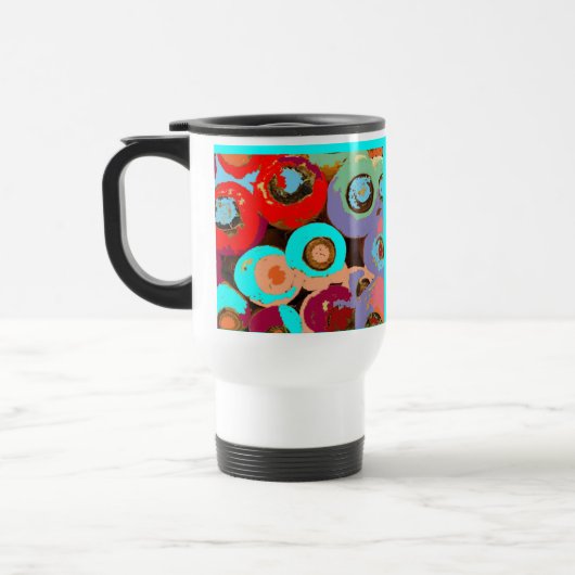 Bunte personalisierte Reise-Tasse Reisebecher (Links)