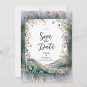 Bunte Petals-Wildblume Hochzeit Save The Date (Vorderseite)