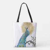 Bunte Pfau-Mandala Tasche (Rückseite)