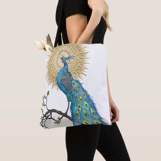 Bunte Pfau-Mandala Tasche (Von Nahem)