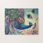 Bunte Pfauen-Kunst 252-teiliges Puzzle (Horizontal)