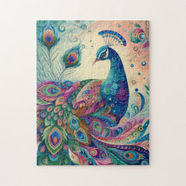 Bunte Pfauen-Kunst 252-teiliges Puzzle