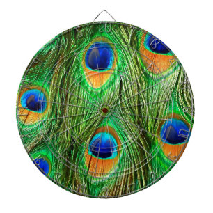 Bunte Pfauenfeder-Muster Dartscheibe